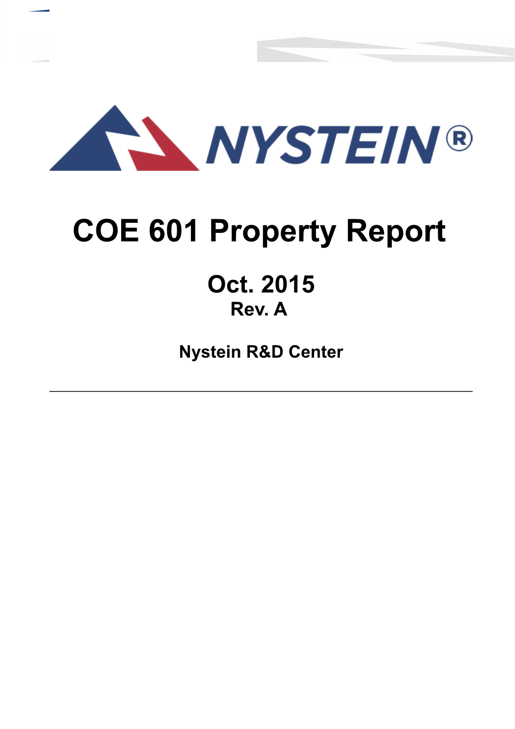 COE 601 Property Report