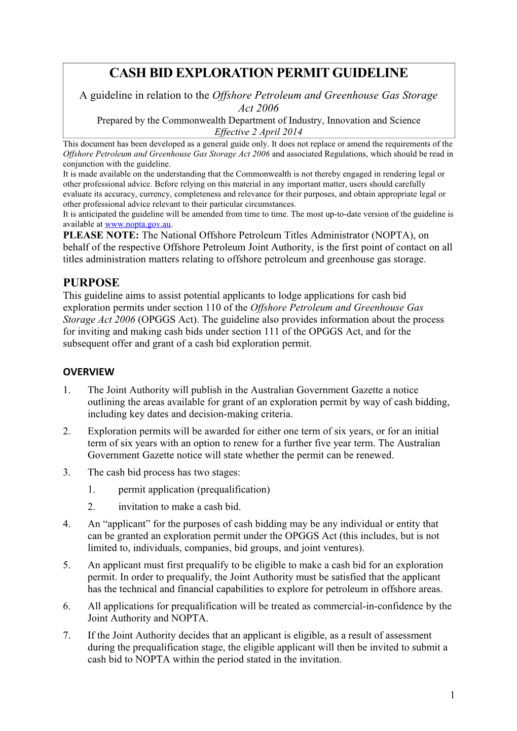 Cash Bid Exploration Permit Guideline