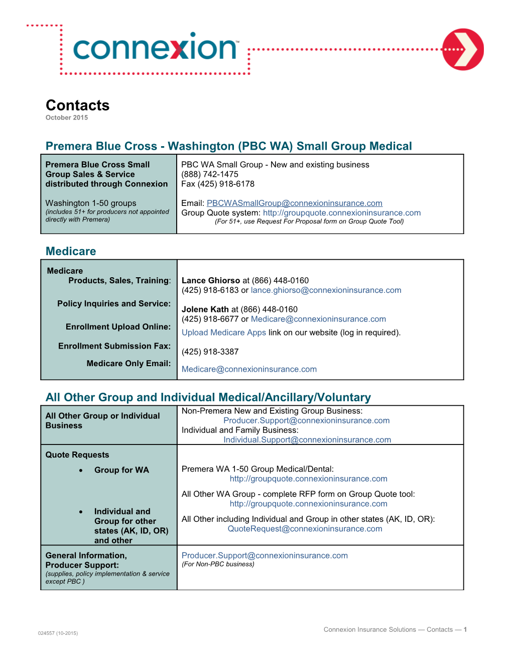 Premera Blue Cross - Washington (PBC WA) Small Group Medical