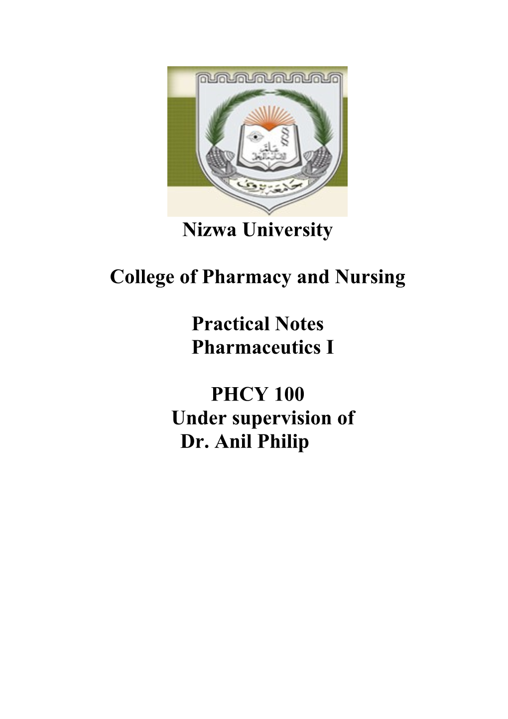 College of Pharmacy and Nursing