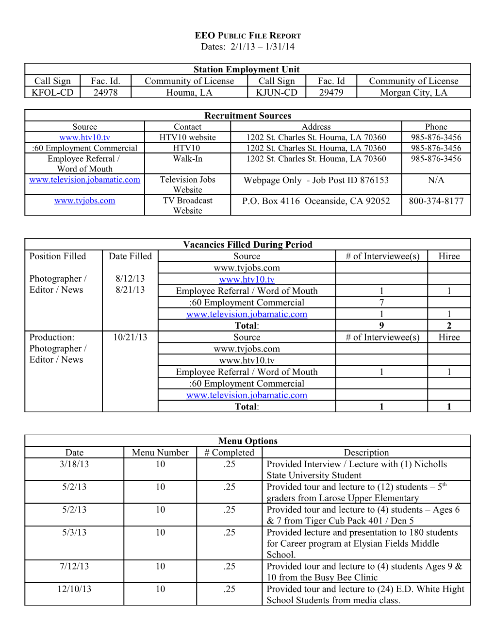 Eeo Public File Report s2