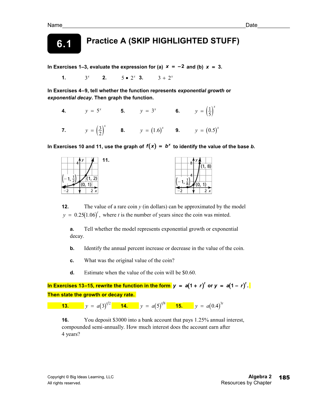 In Exercises 1 3, Evaluate the Expression for (A) and (B)