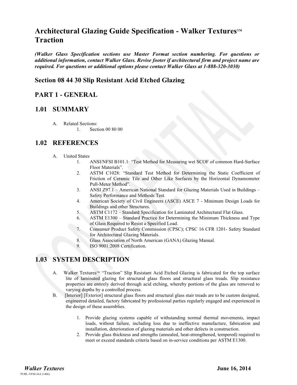 Architectural Glazing Guide Specification - Walker Texturestm Traction