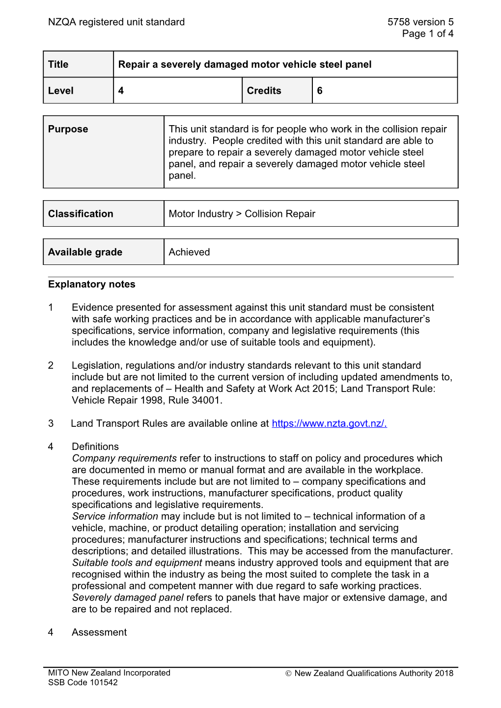 5758 Repair a Severely Damaged Motor Vehicle Steel Panel