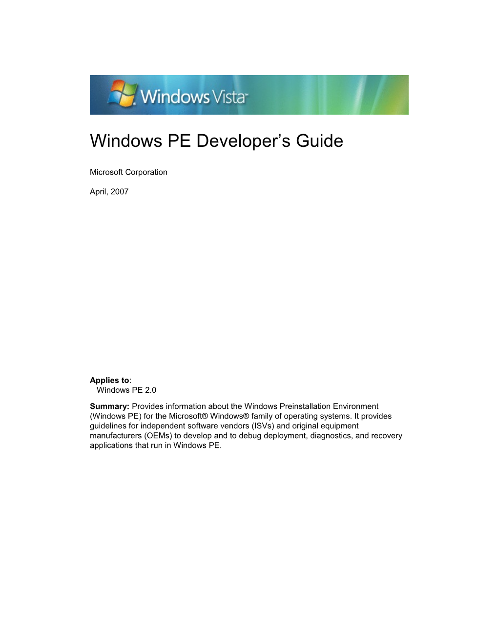Windows PE Developer S Guide 4