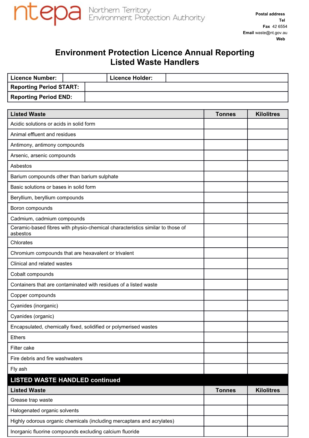 Environment Protection Licence Annual Reporting