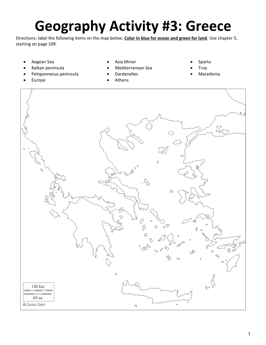 Geography Activity #3: Greece
