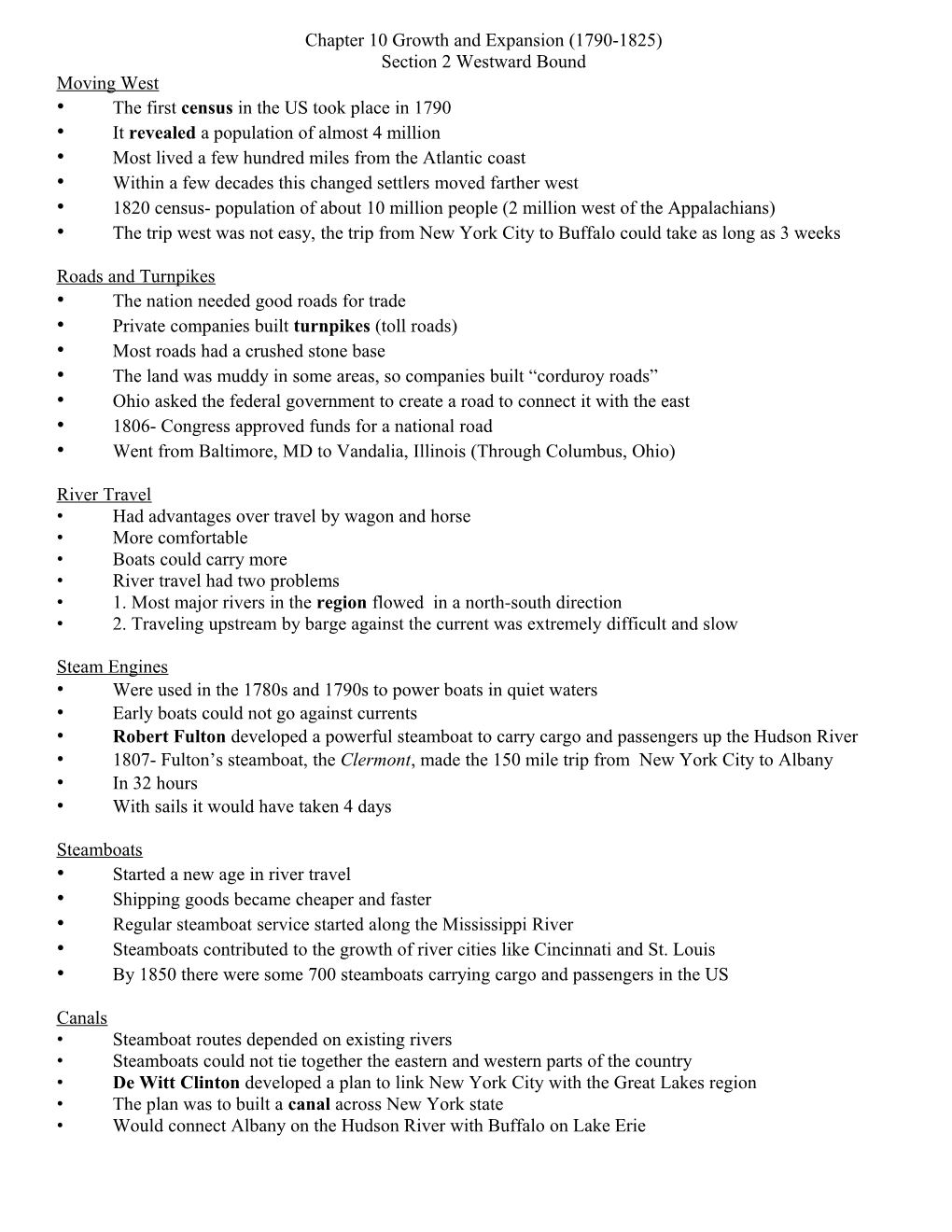 Chapter 10 Growth and Expansion (1790-1825)