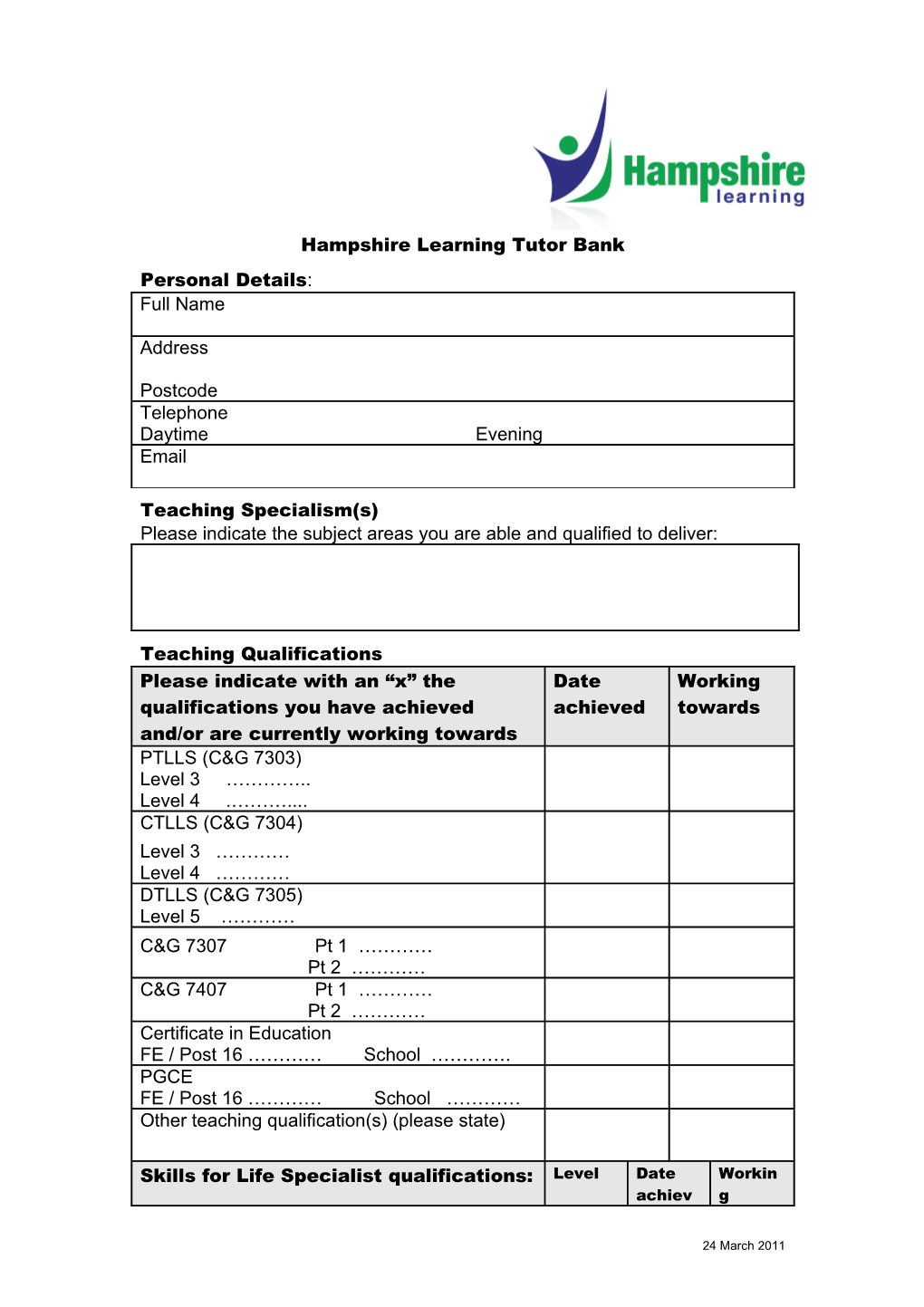 Hampshire Learning Maintains a Database of Experienced and Qualified Tutors in Hampshire