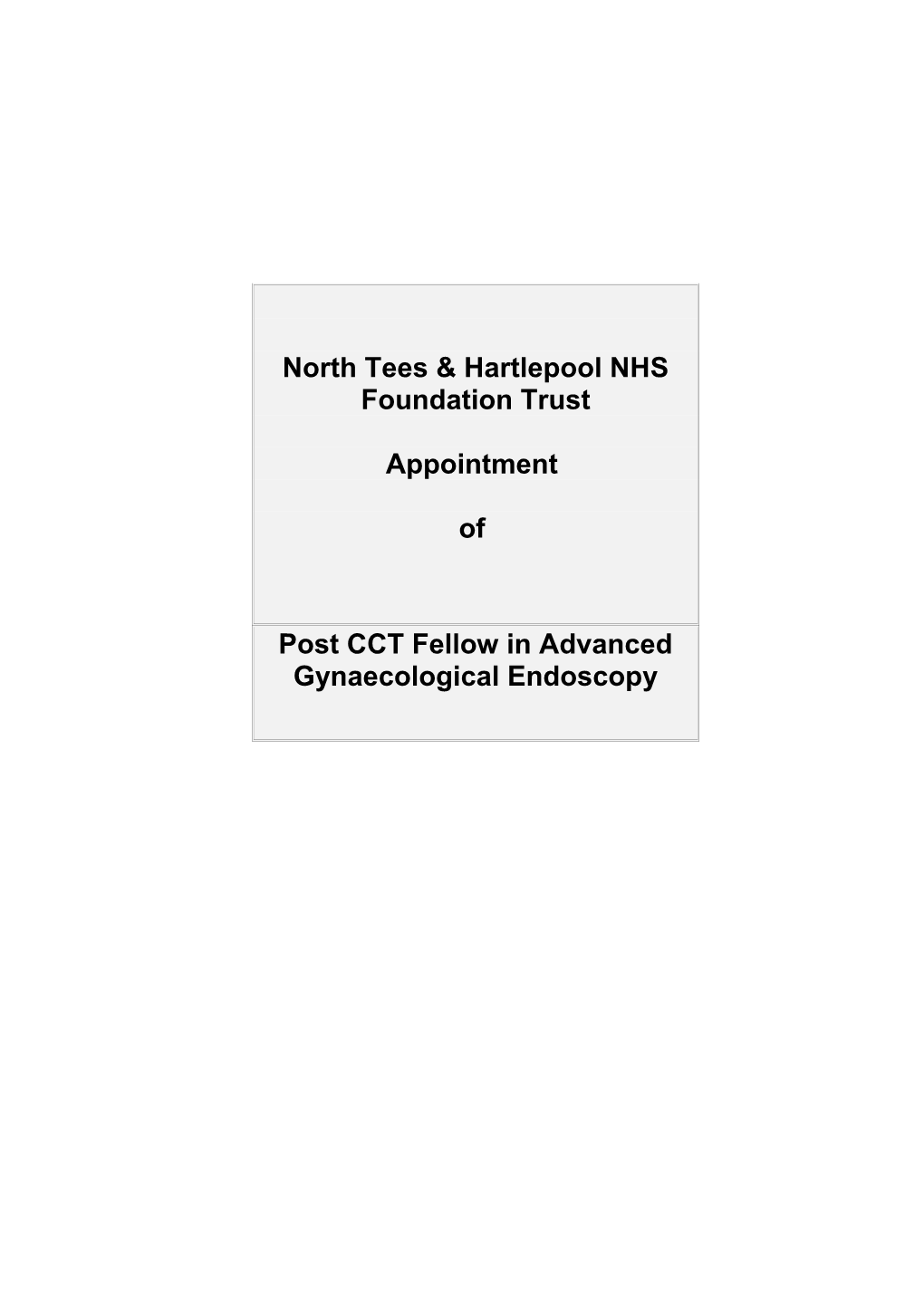 North Tees & Hartlepoolnhs Foundation Trust