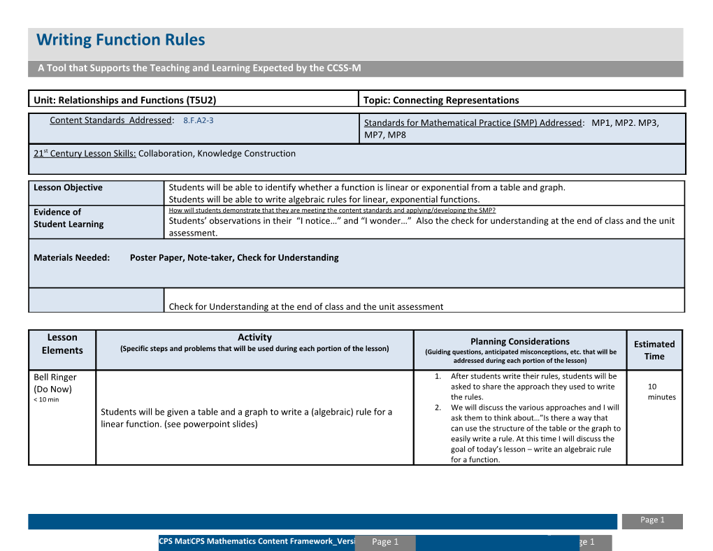 After Students Write Their Rules, Students Will Be Asked to Share the Approach They Used