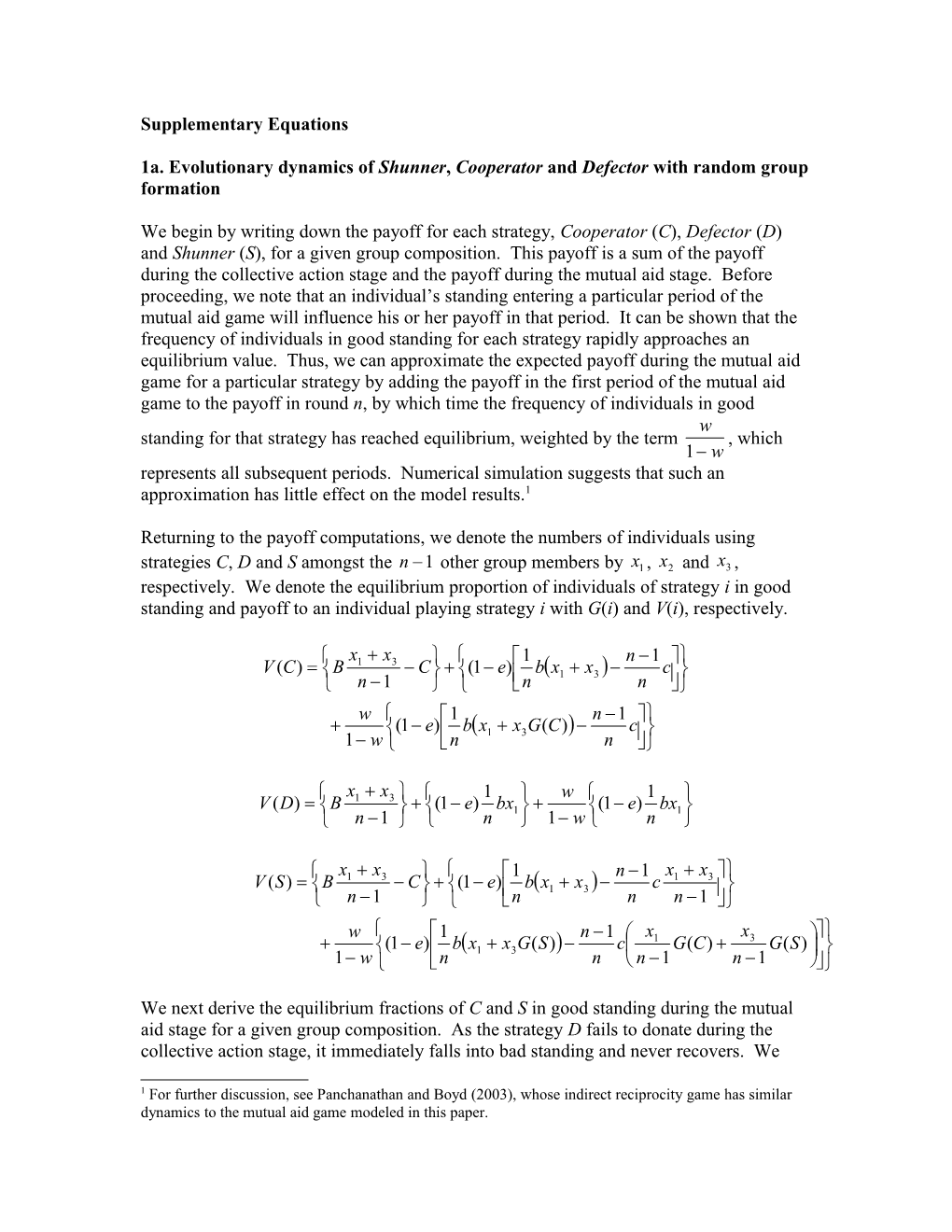 ORMAT 1A. Evolutionary Dynamics of Shunner, Cooperator and Defector with Random Group