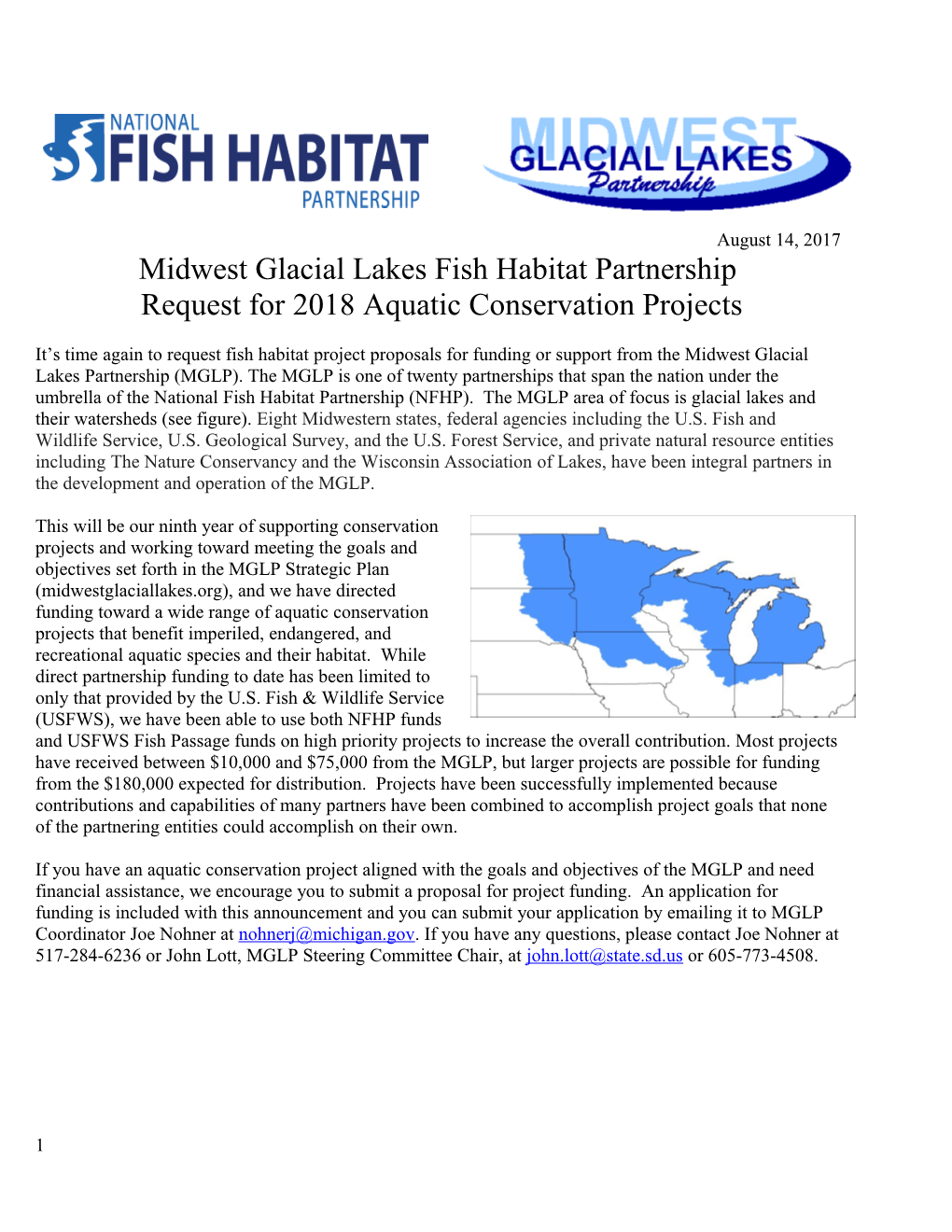 Midwest Glacial Lakes Fish Habitat Partnership