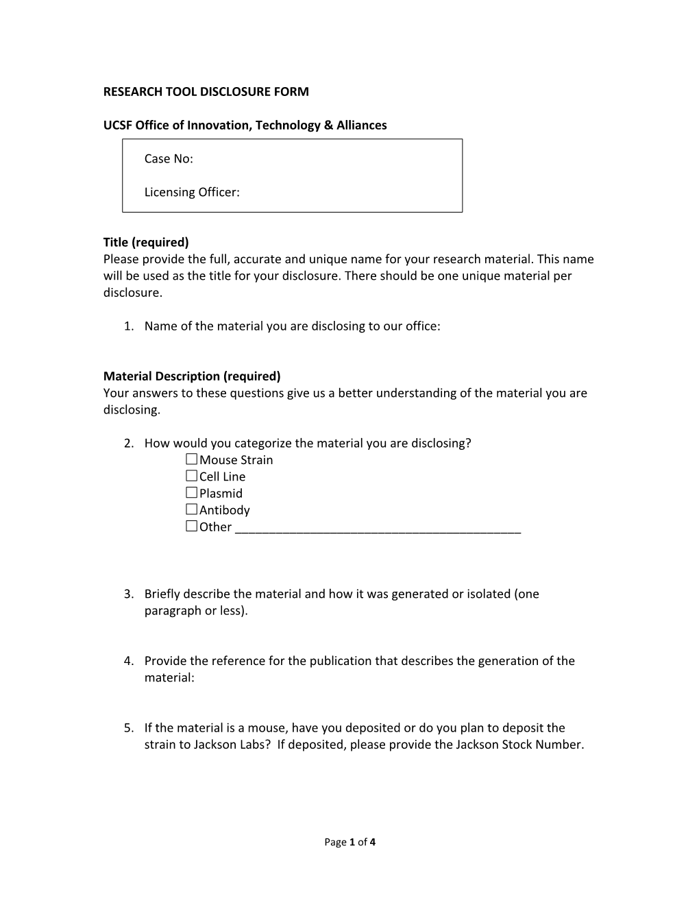 Technology Disclosure Form s1