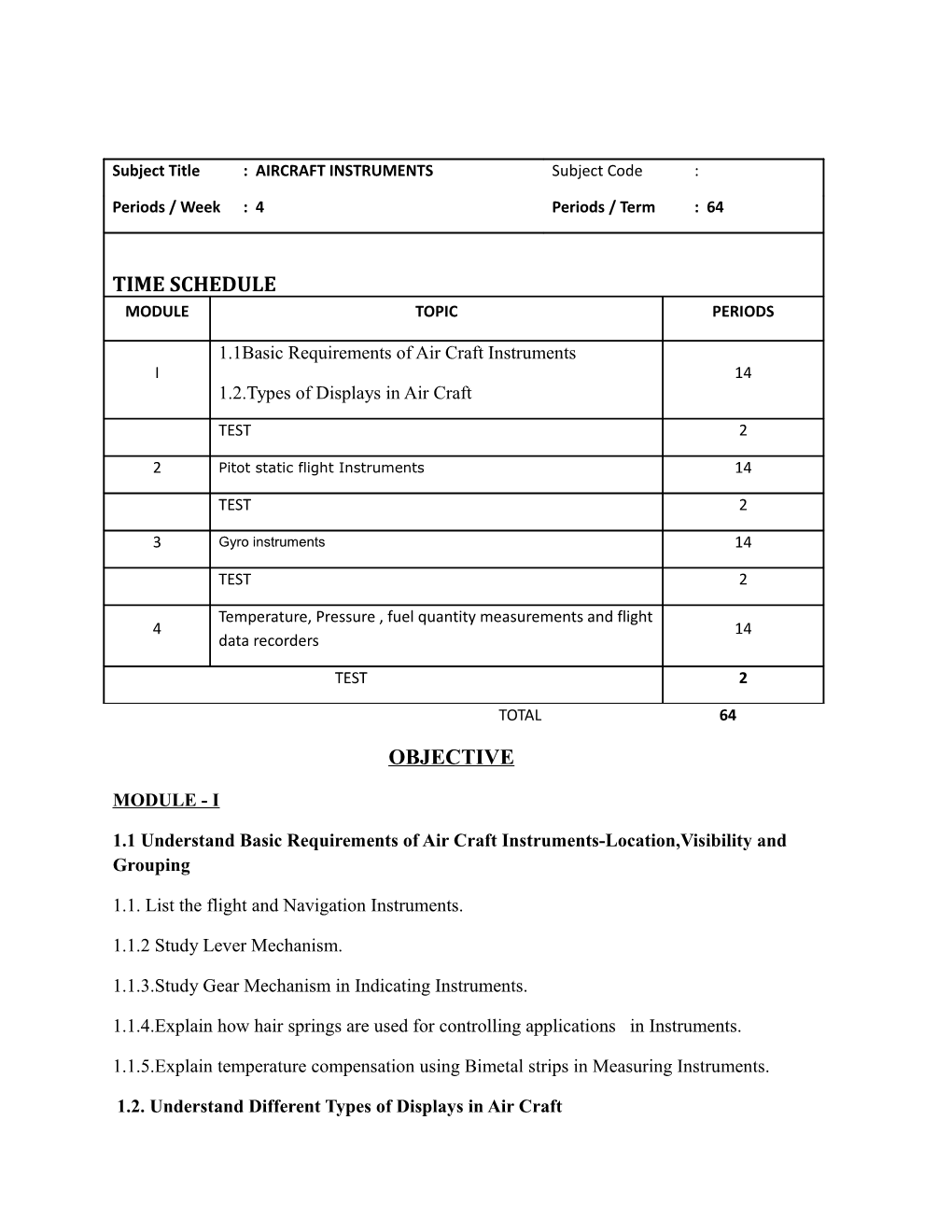 1.1 Understand Basic Requirements of Air Craft Instruments-Location,Visibility and Grouping