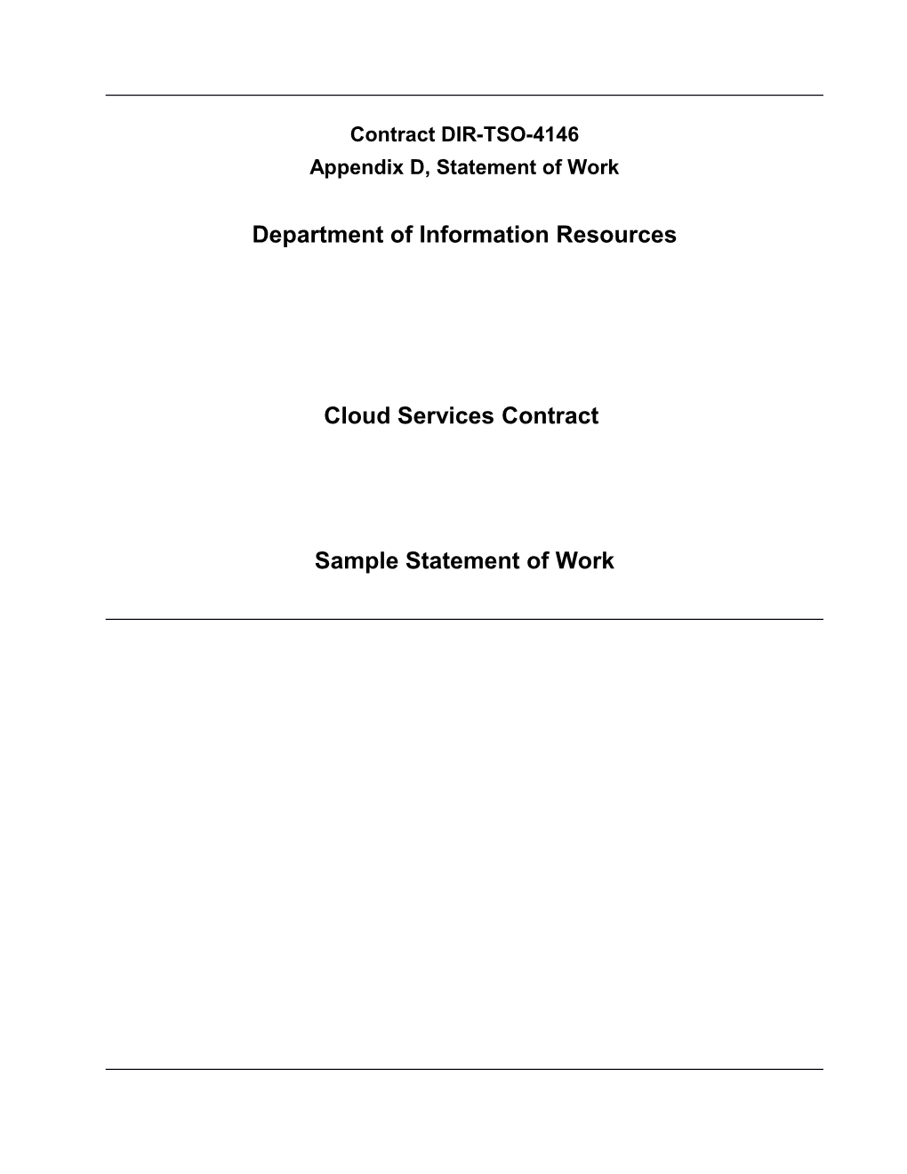 DIR-TSO-4146 Appendix D Sample Statement of Work