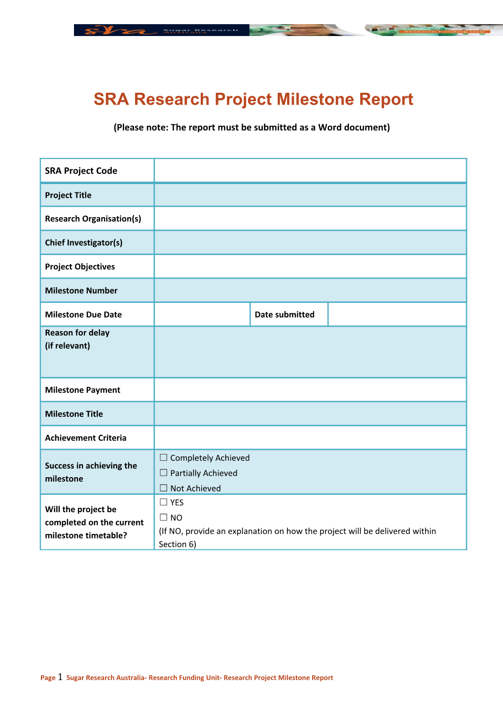 SRA Research Projectmilestone Report