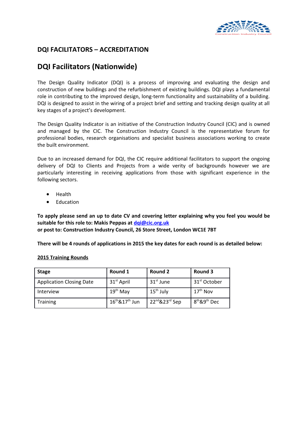 Dqi Facilitators Accreditation