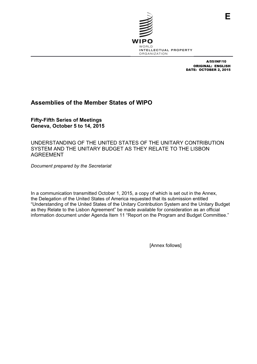 Assemblies of the Member States of WIPO