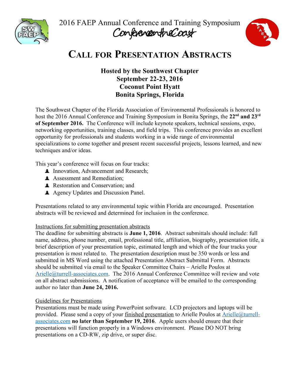 Call for Presentation Abstracts