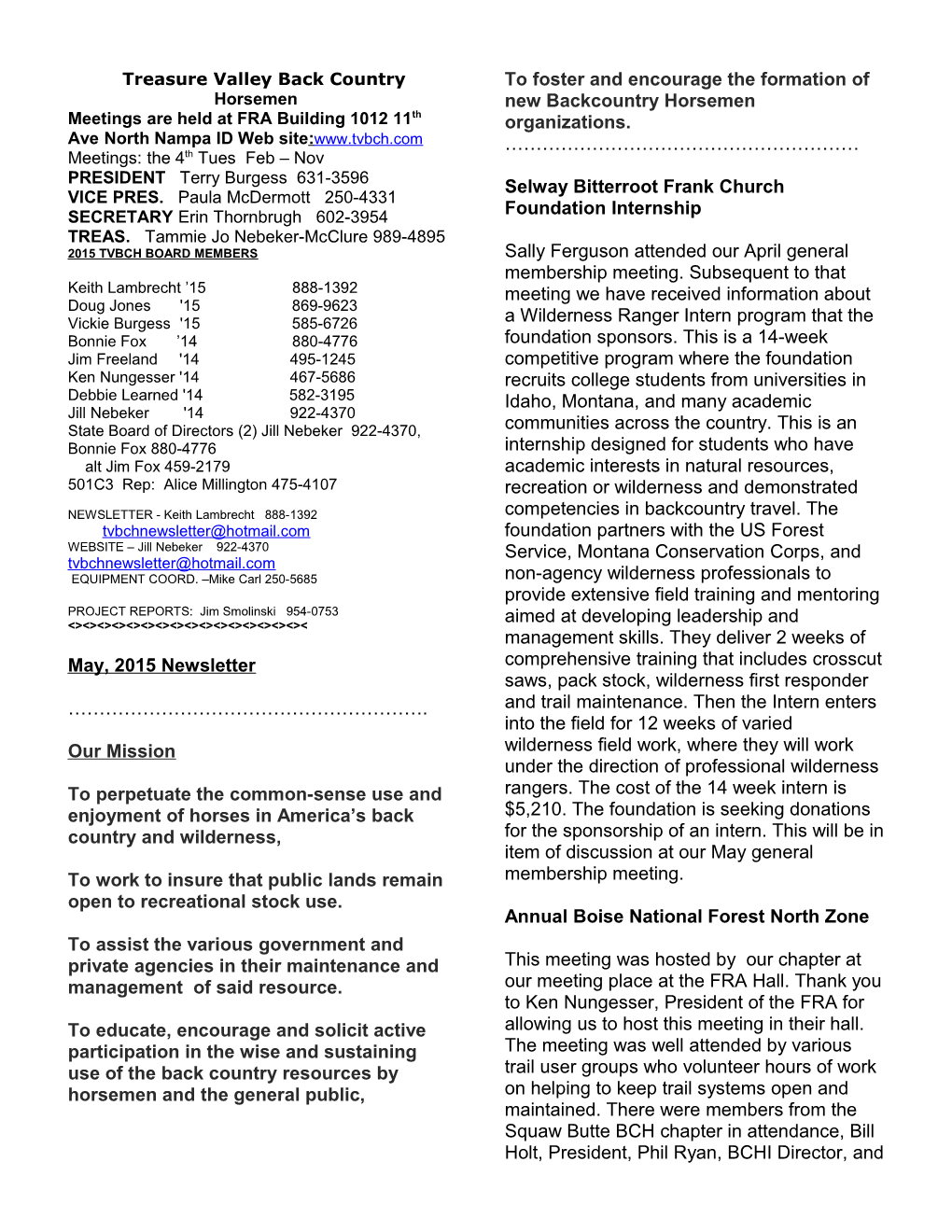 Minutes of the Tvbch Board Meeting 11/26/02