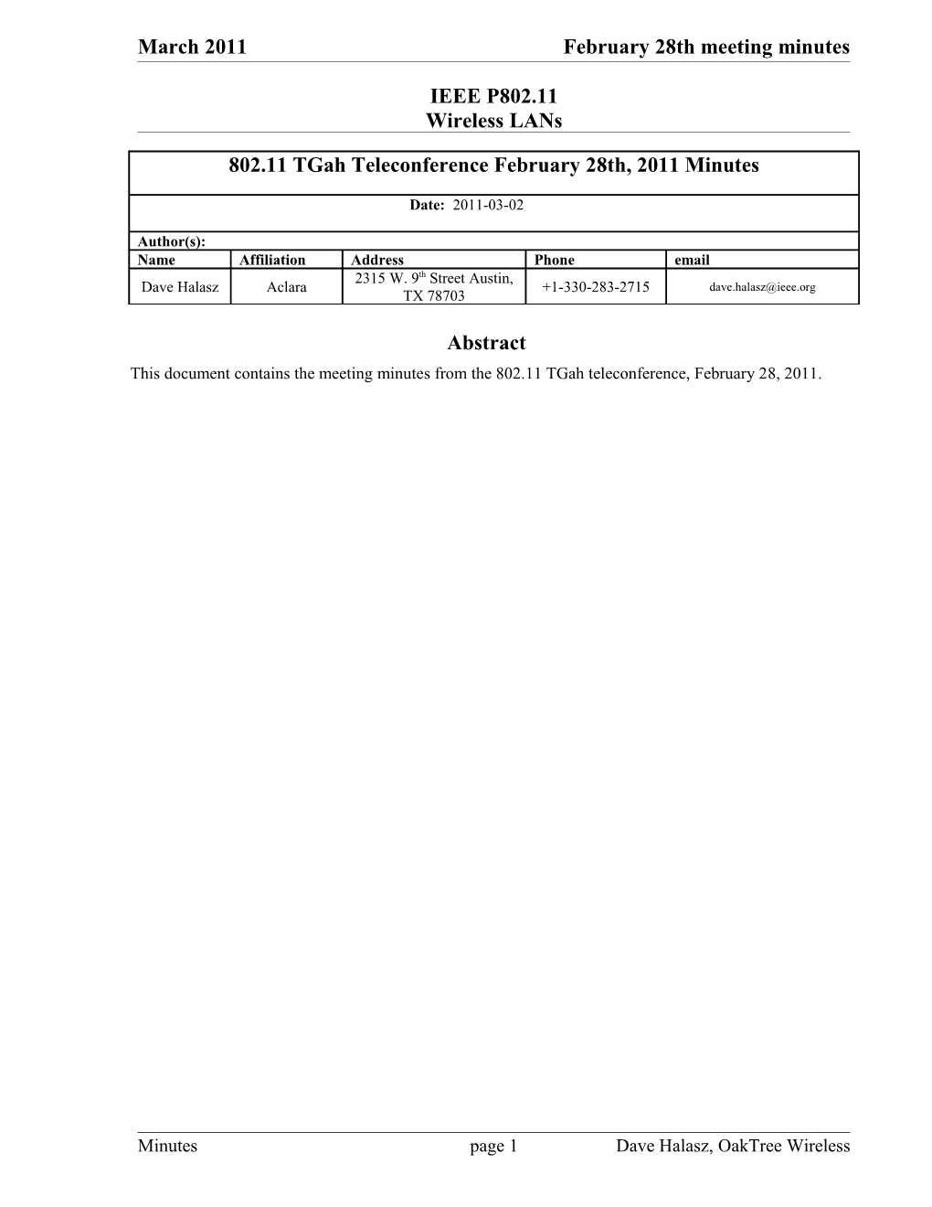 IEEE P802.11 Wireless Lans s82