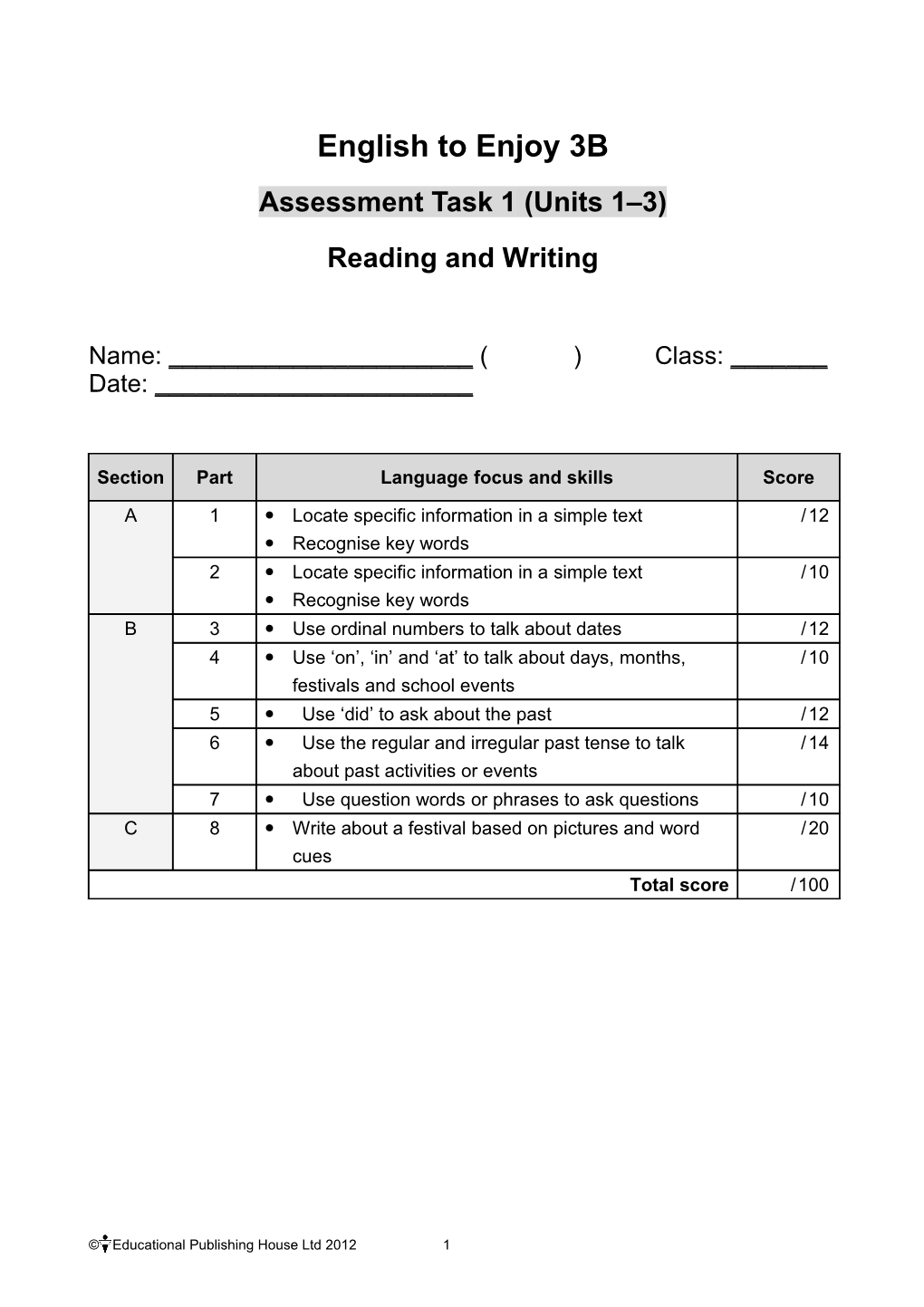 3A Summative Assessment Task