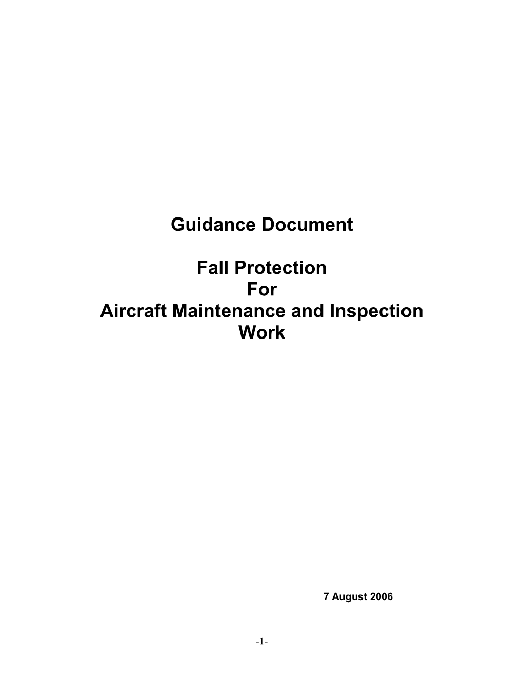 FP Guidance Aircraft Maintenance