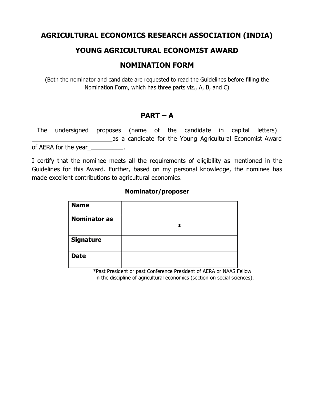 Agriculturaleconomicsresearchassociation(India)Youngagriculturaleconomistaward