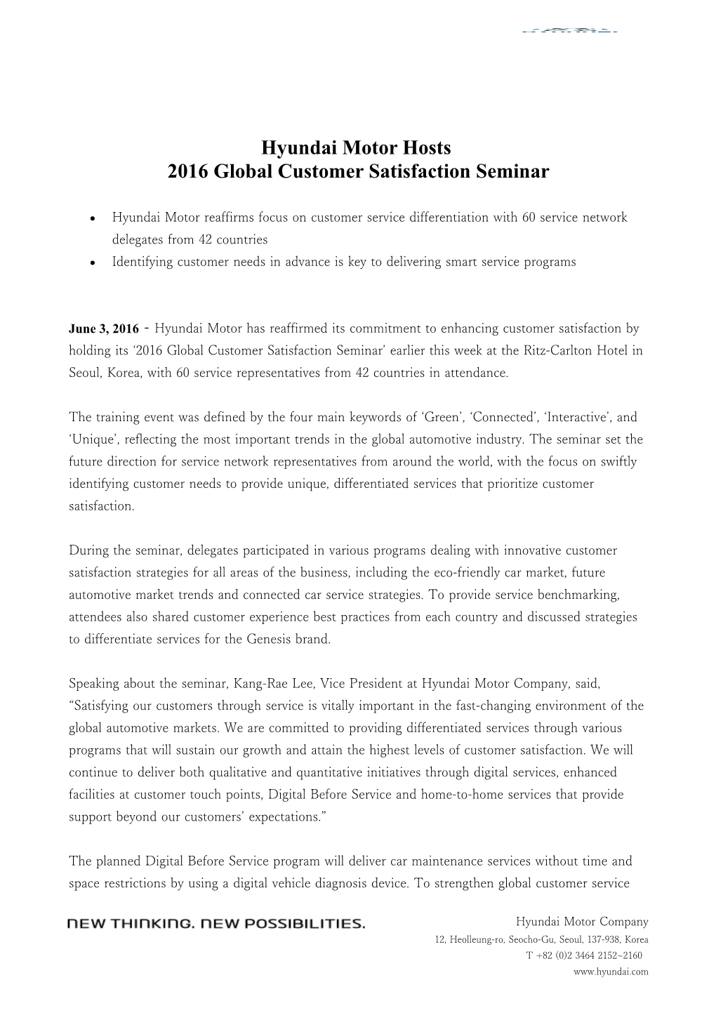 2016 Global Customer Satisfaction Seminar