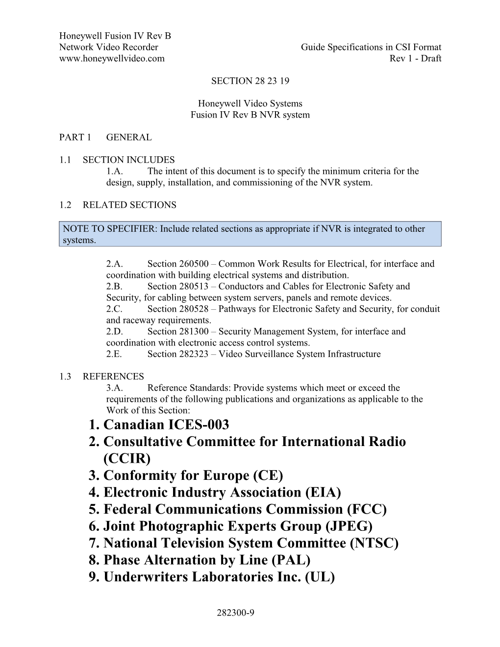 Section 282300 - Video Surveillance System