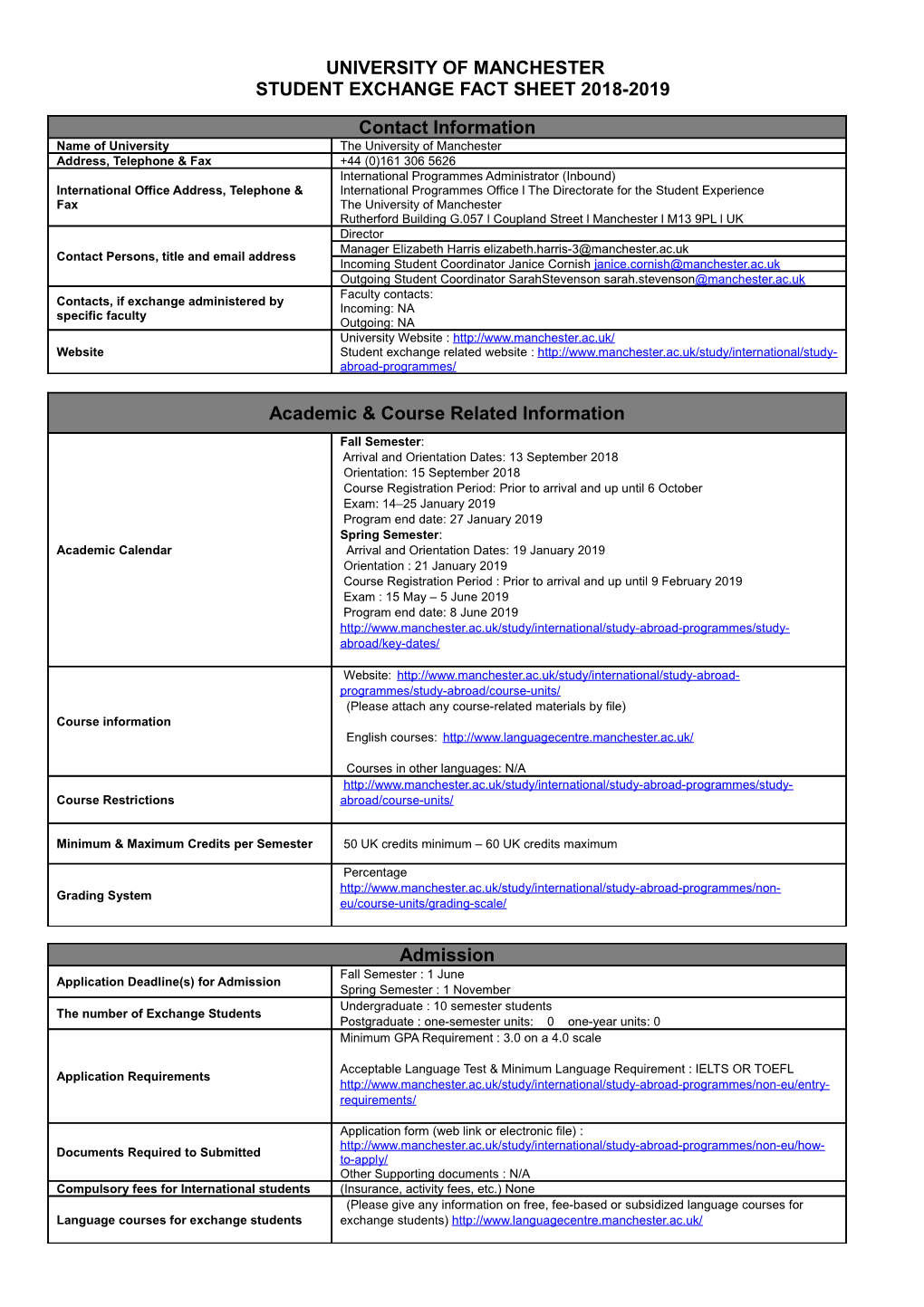 Student Exchange Fact Sheet2018-2019