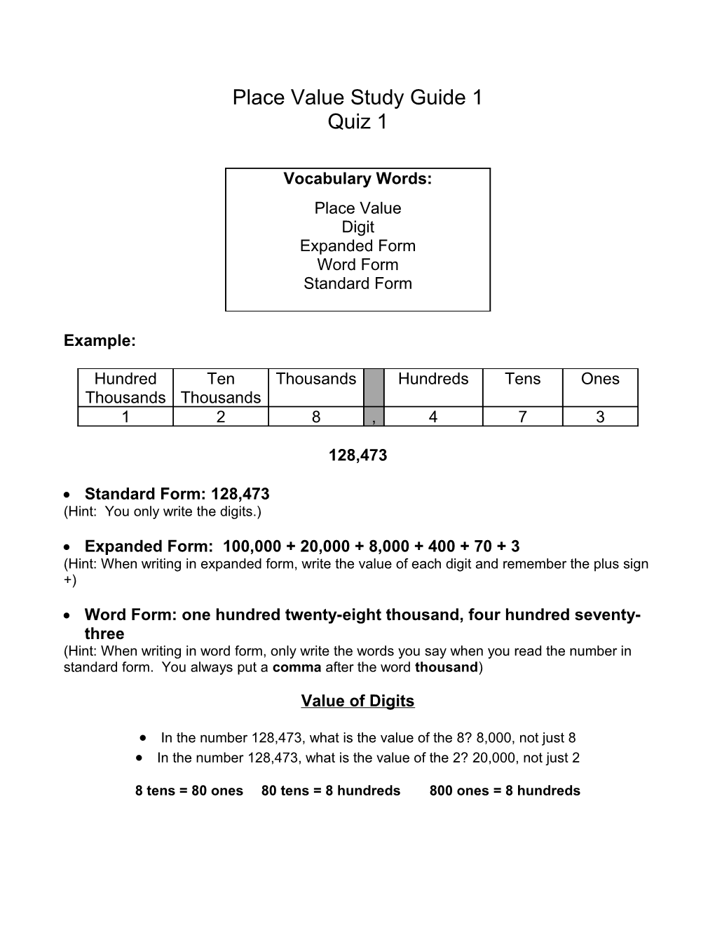 Math Study Guide