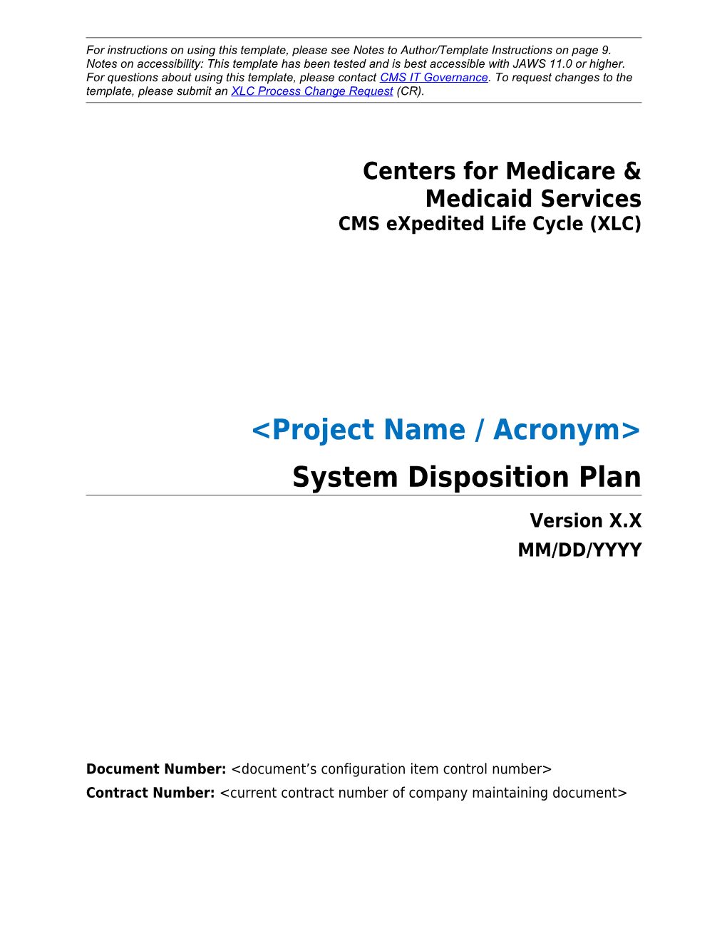 System Disposition Plan