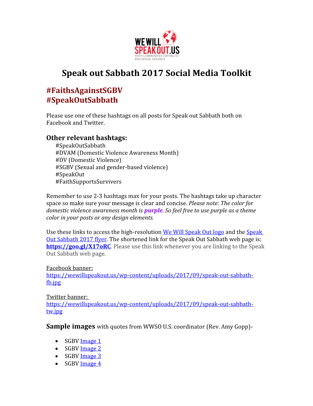 Speak out Sabbath 2017 Social Media Toolkit