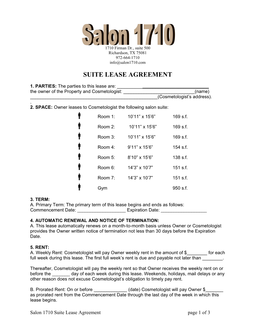 Suite Lease Agreement