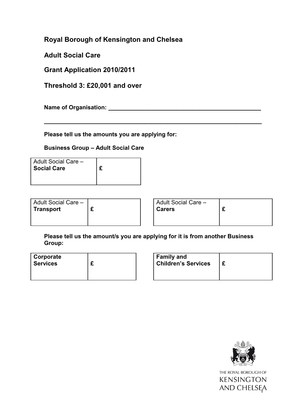 ASC Grant Application Form 2010/11