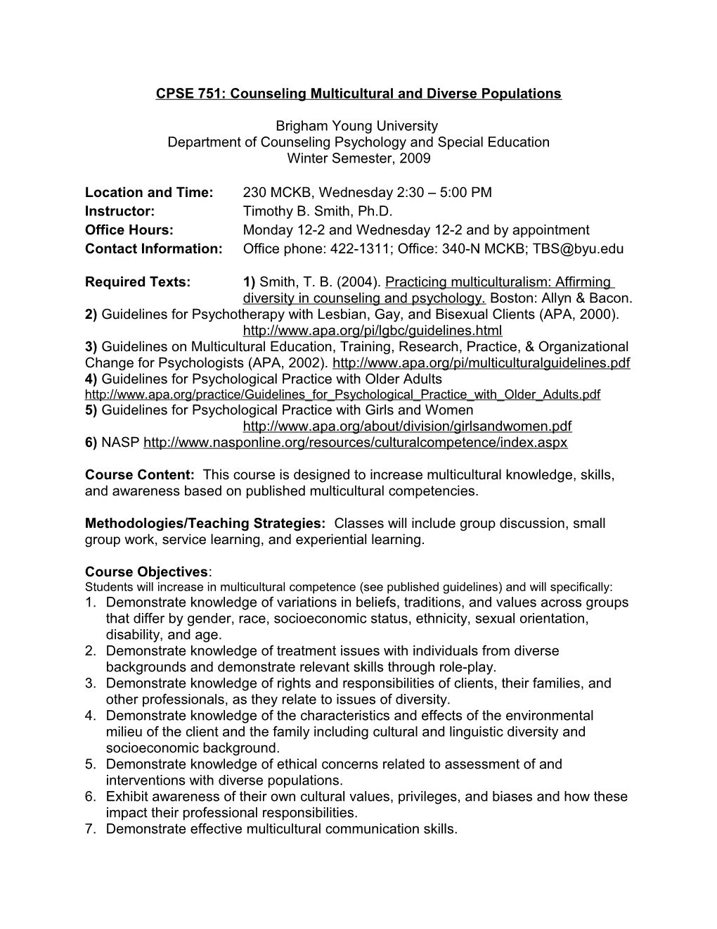 Proposed Syllabus Outline (Revised 6/13/97)