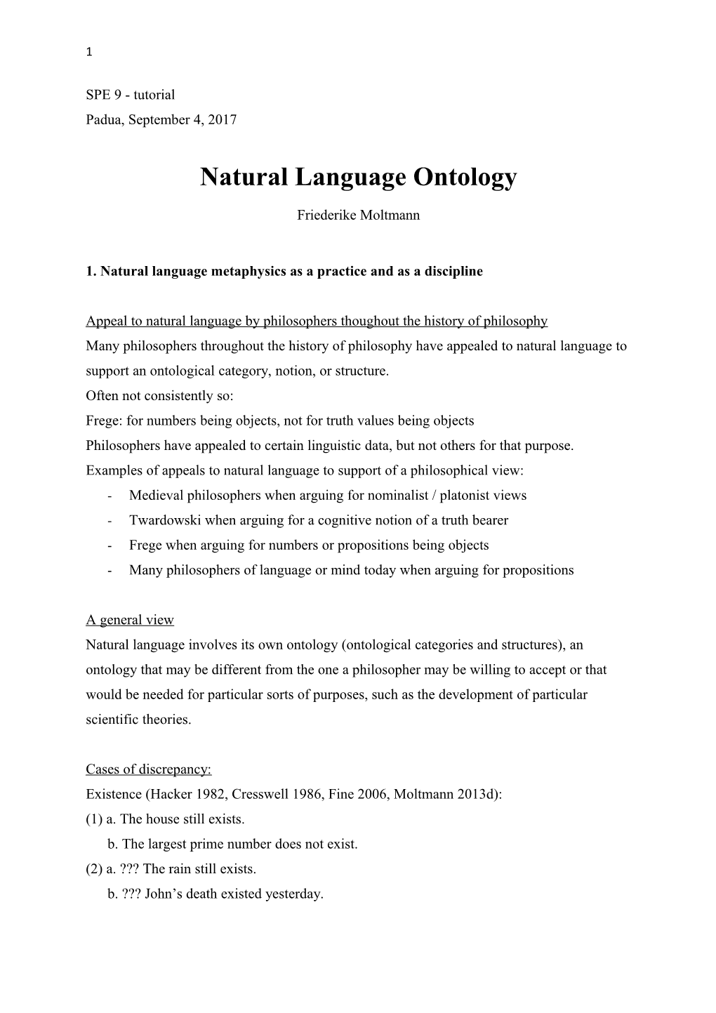 Natural Language Ontology