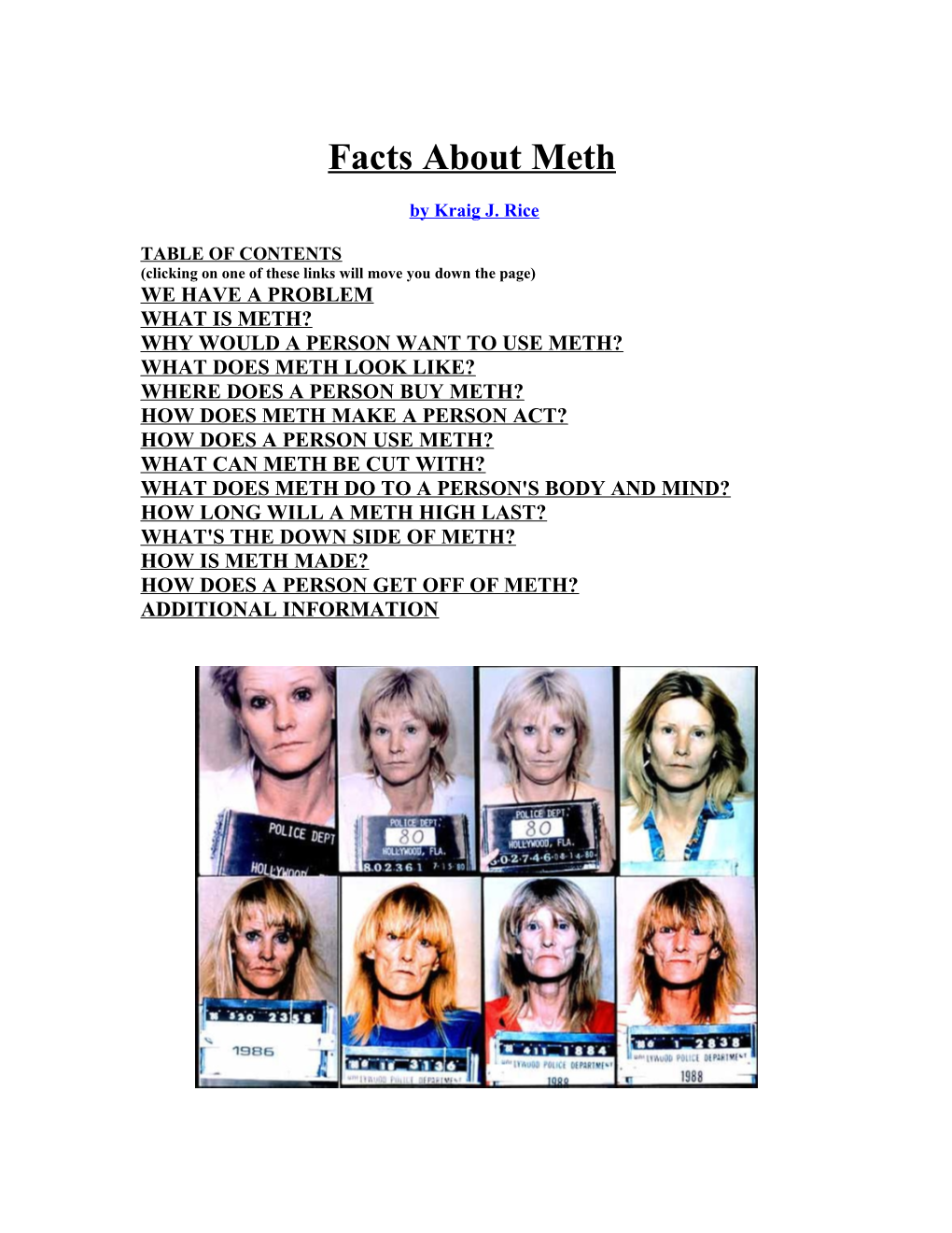 Facts About Meth