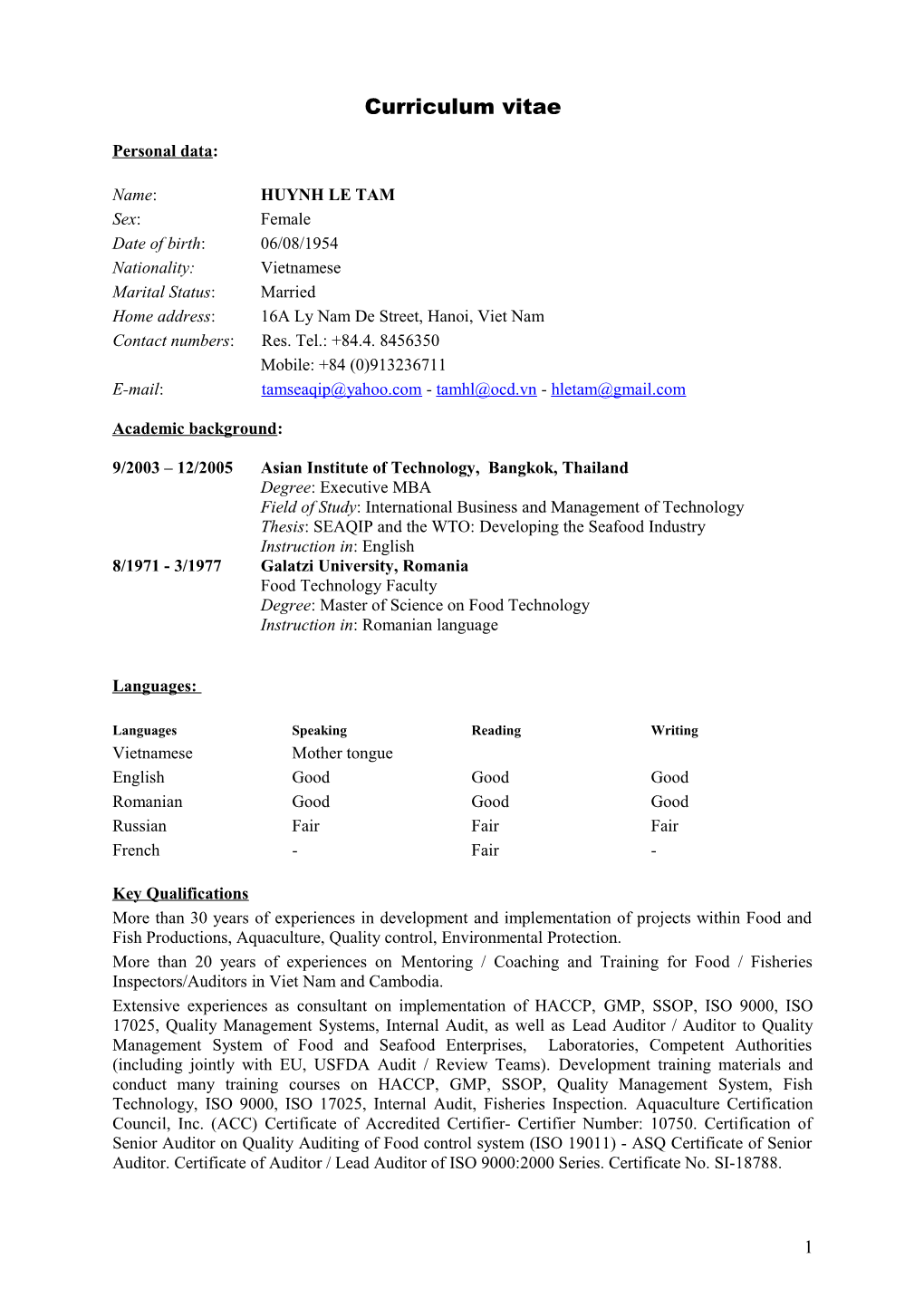 Curriculum Vitae s455