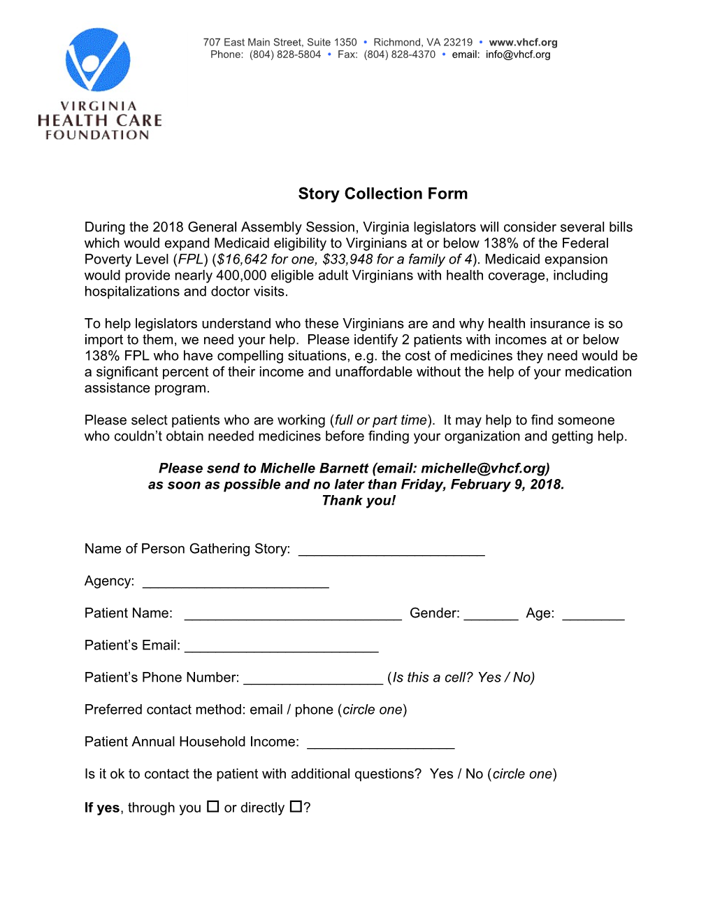 Story Collection Form