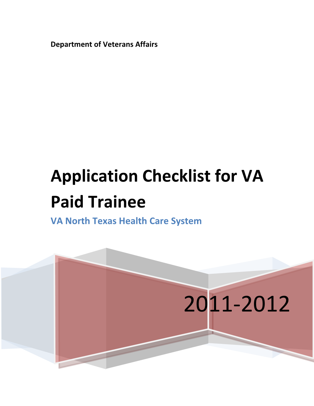 141 Application Checklist for VA Paid Trainee