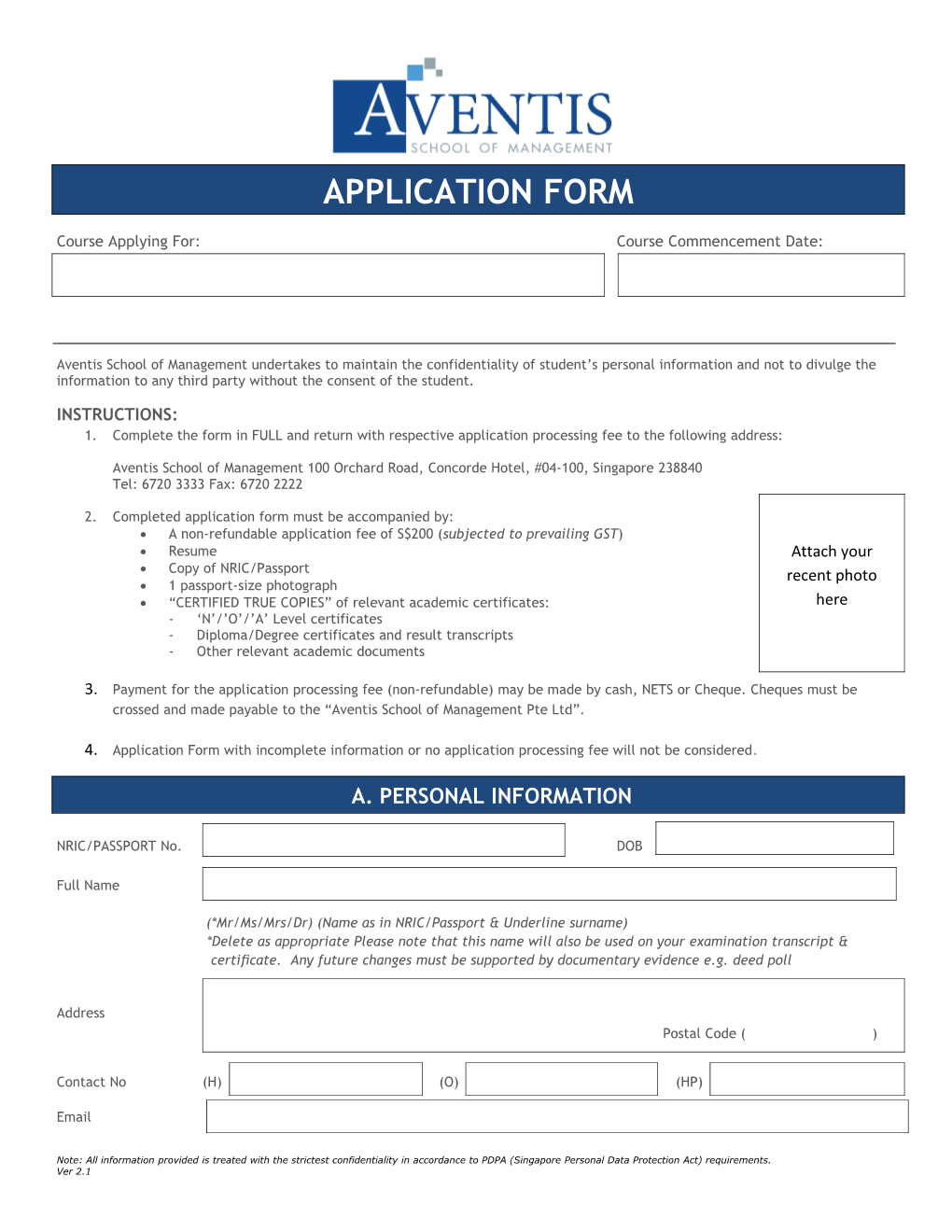 Course Applying For:Course Commencement Date