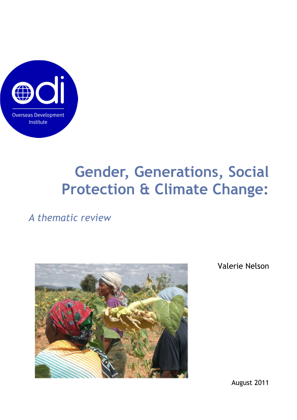 Gender, Generations, Social Difference & Climate Change