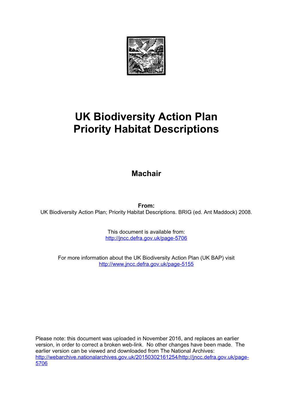 UK Biodiversity Action Plan