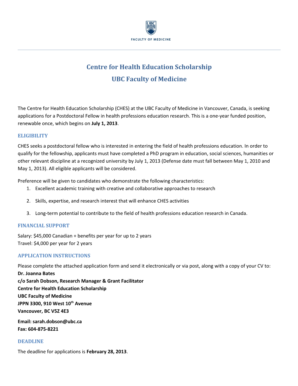 Centre for Health Education Scholarship