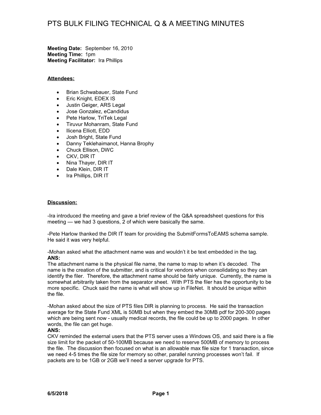 Pts Bulk Filing Technical Q & a Meeting Minutes