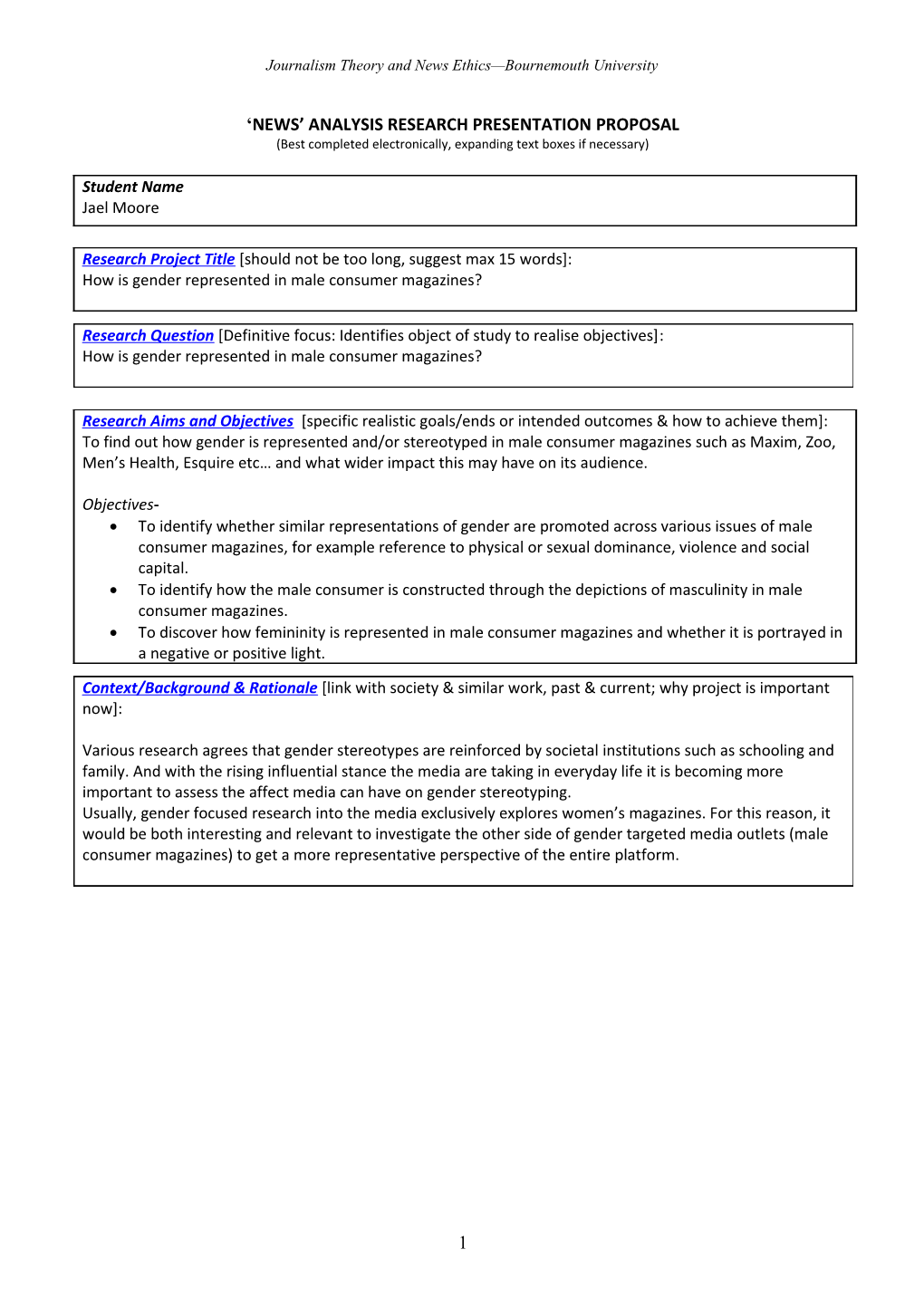 M25cmc Journalism Project Proposal Form