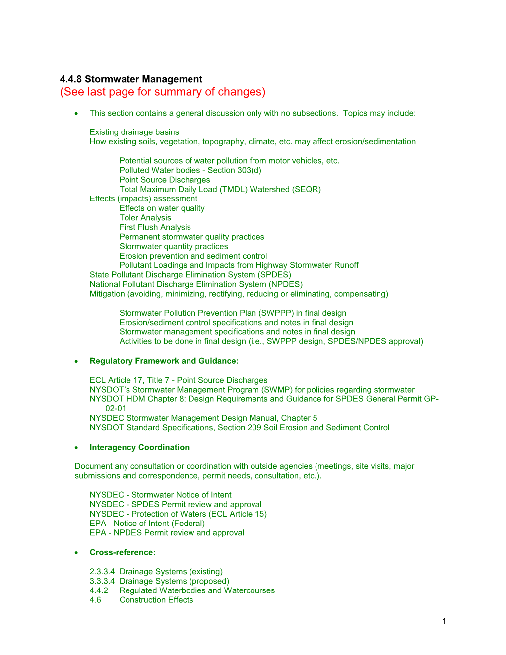 4.4.8 Stormwater Management